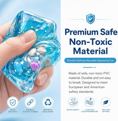 Nice Cube Squishy Fidget Toys,Large 2" Wide,Ocean-Themed Slow Rising Stress Ice Cube,Sensory Squeeze Toys for Anxiety Stress Relief