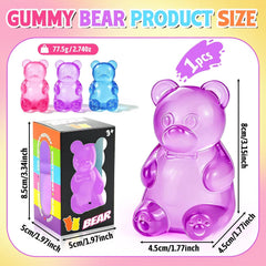 Gummy Bear Taba Squishies Fidget Toys, Stress Ball Relief, Sugar Squishies Gummy Bear Fidget Toys for Kids Adults, Slow Rising Sensory Stress Balls for Birthday Gifts Party Favors (Purple)