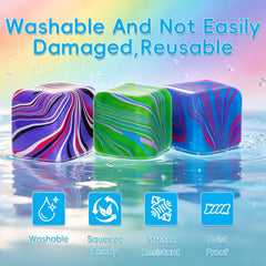 Squishy Stress Cube, Ice Squishy Cube Sugar Balls, Stress Balls for Kids Adults Squishies Stress Relief, Fidgets for Classroom Prize Toys -2 Pack (Two Purple)